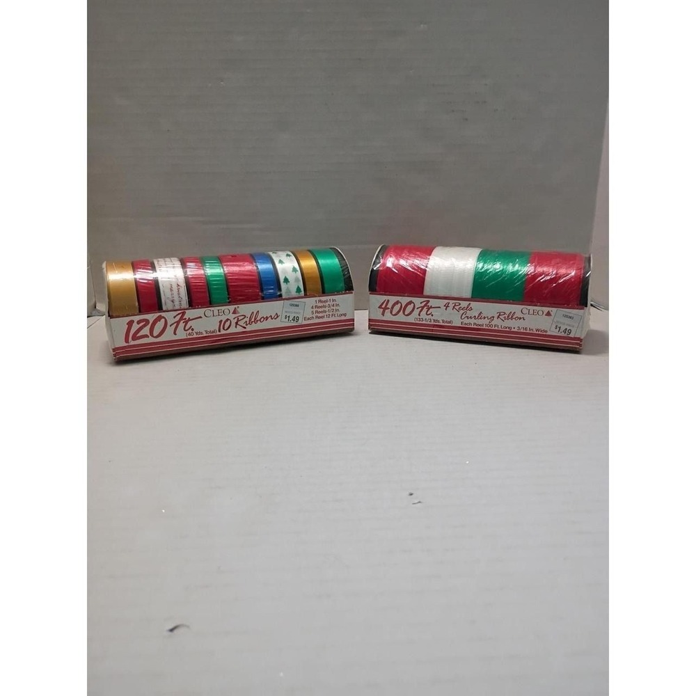 Vintage Cleo Gift Ribbon Set Contains Unopened Curling Ribbon & Unopened Ribbon